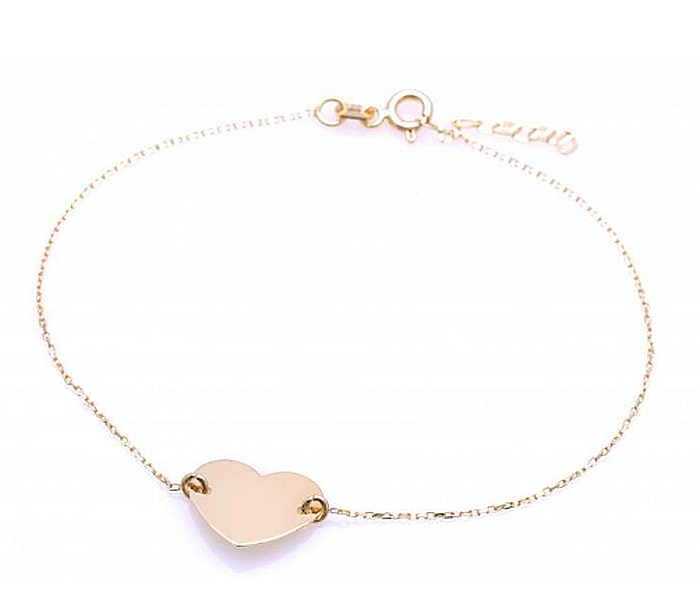 Bratara reglabila din aur 14K mobila dama cu Inimioara gravabila [2]