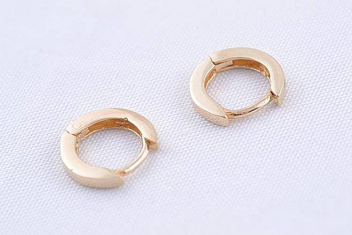Cercei aur 14K nou nascuti bebelusi rotunzi tortite simple 6mm [4]