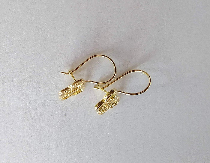 Cercei aur 14K Tortite fete copii Fluturasi cu pietre albe 1.2 cm [2]