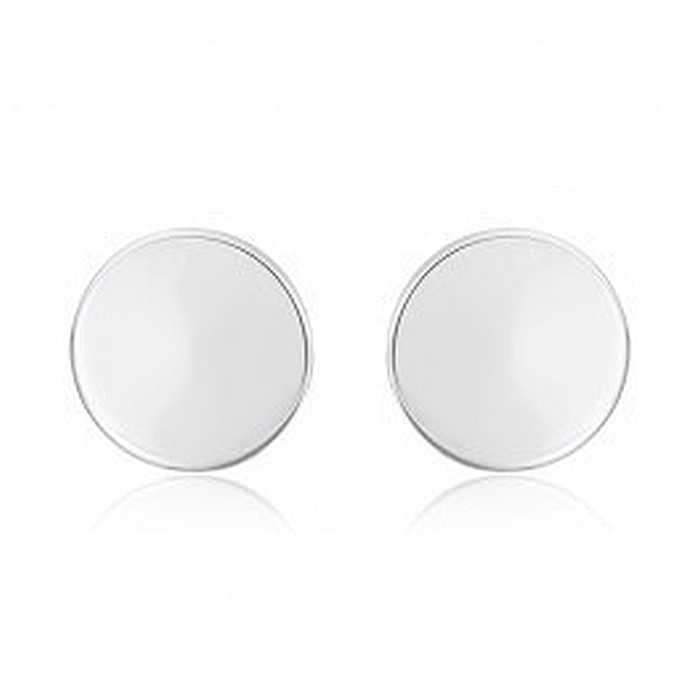 Cercei aur alb 14K cu surub nou nascuti bebelusi Banuti 6mm [2]