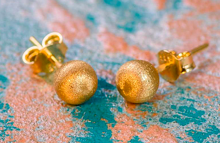 Cercei aur galben 14k dama cu surub Bilute sidefate 4 mm [3]