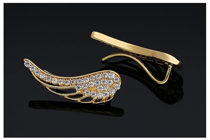 Cercei De Aur 14K Eleganti Pentru Femei Dama Aripi De Inger [3]