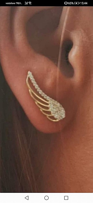Cercei De Aur 14K Eleganti Pentru Femei Dama Aripi De Inger [2]
