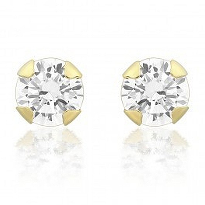 Cercei de aur 14K mici bebelusi copii Piatra incolora [2]