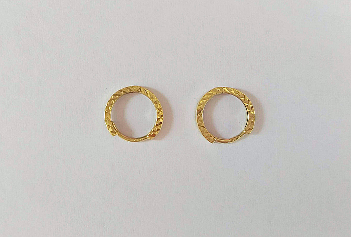 Cercei de aur 14K rotunzi nou nascuti bebelusi Tortite cu striatii 9 mm [3]