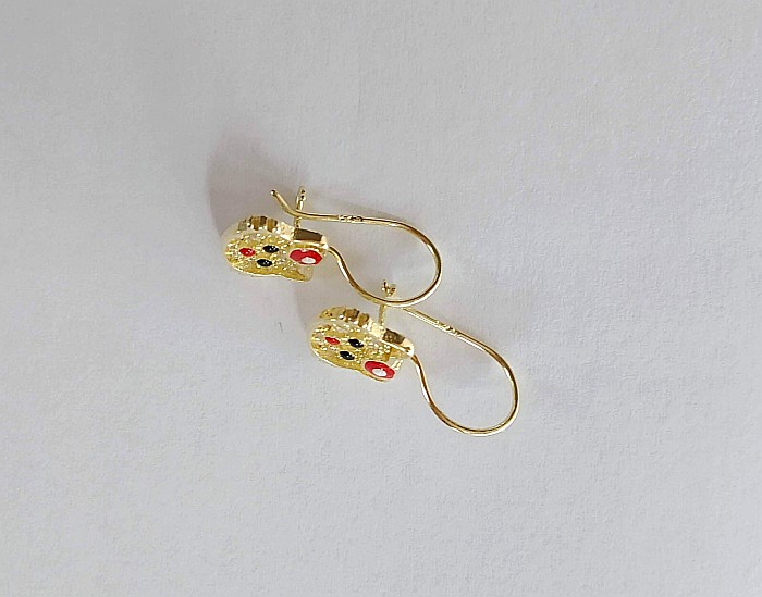 Cercei de Aur 14K Tortite fetite copii Pisicute Hello Kitty 1.2 cm [3]