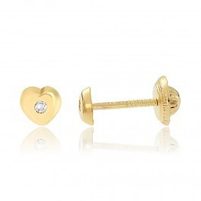 Cercei de aur 18K nou nascuti bebelusi Inimioare [2]