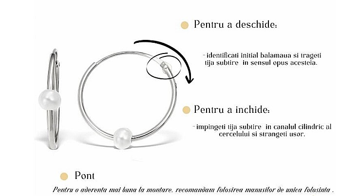 Cercei de aur alb 14K copii bebelusi rotunzi tortite Buburuze Gargarite [3]