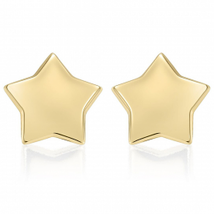 Cercei de aur galben 14K fetite copii Stelute 4 mm [5]