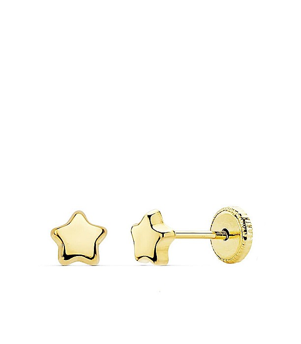 Cercei de aur galben 14K fetite copii Stelute 4 mm [2]