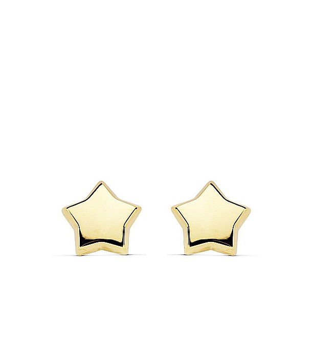 Cercei de aur galben 14K fetite copii Stelute 4 mm [3]
