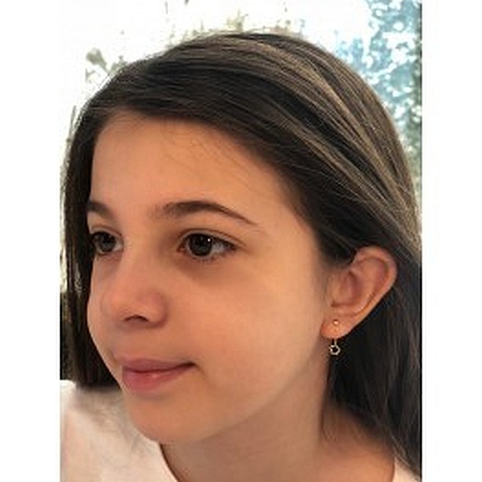 Cercei de aur galben lungi cu lant copii dama Floricele [2]