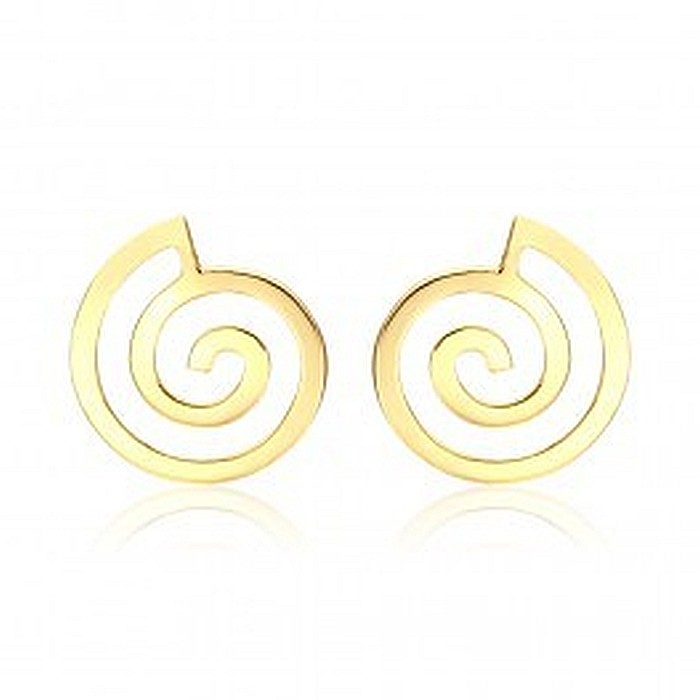 Cercei de aur galben surub fetite copii Spirale [3]