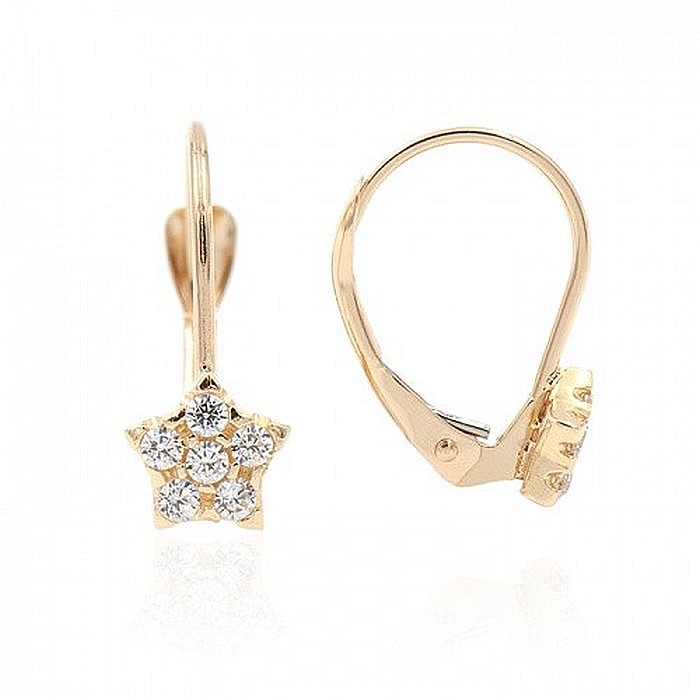 Cercei din aur 14K copii si fetite tortite model Stelute [2]