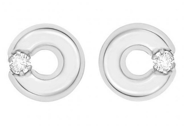 Cercei din aur alb 14k Cerculete 5mm Diamant natural [2]