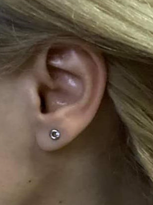 Cercei din aur alb 14k copii Cerculete 5mm Diamant natural [3]