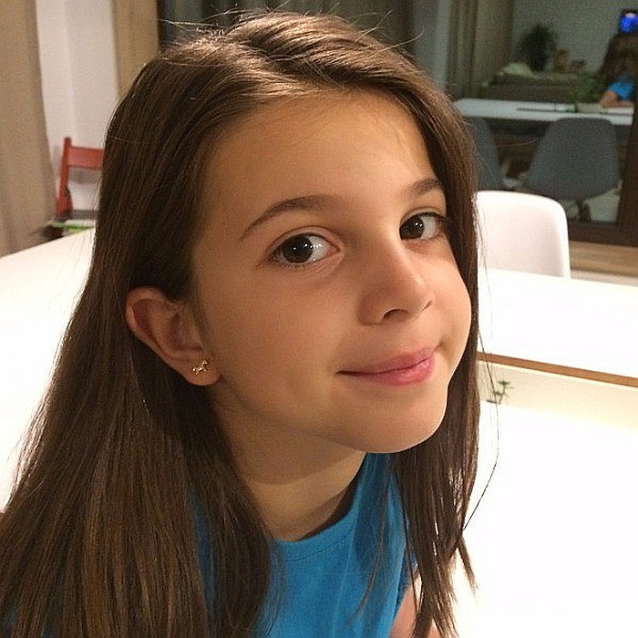 Cercei din aur galben 14k copii fetite Ponei mici [4]