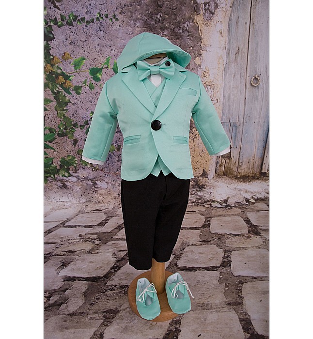 Costum botez baiat aqua stofa eleganta AQUA BOY [4]