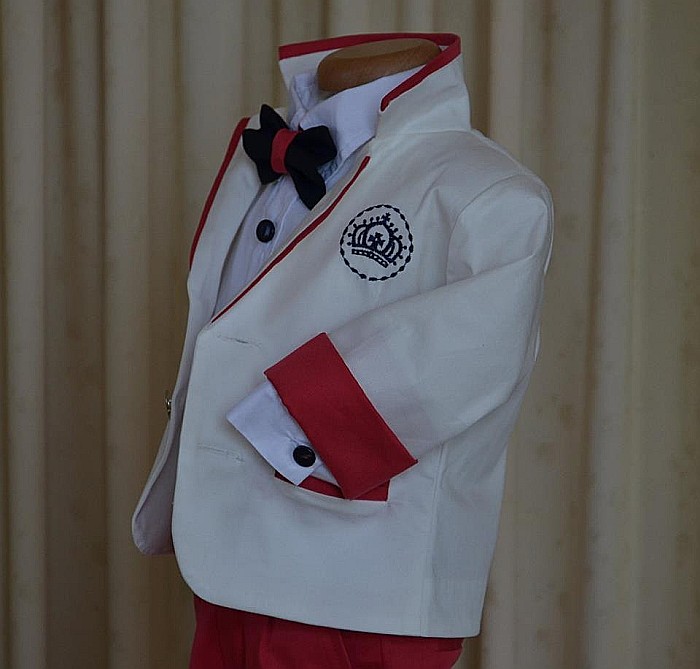 Costum botez baiat CROWN cu blazon brodat [3]