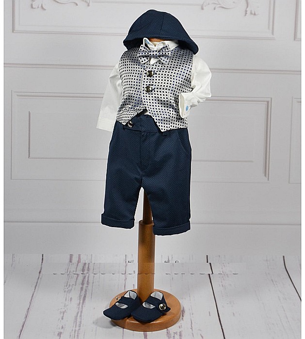 Costum botez baiat de vara Dominik, camasa body, 6 piese [4]