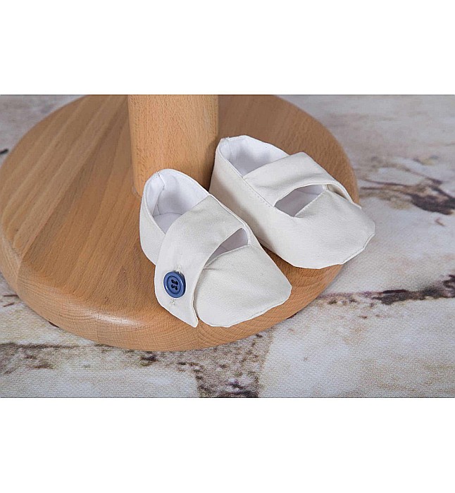 Costum botez baiat pentru vara bleu ROBY, din bumbac, camasa tip body, 6 piese [6]