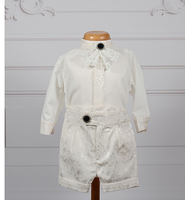 Costum botez baiat vara alb-ivoire elegant, Nicholas [2]