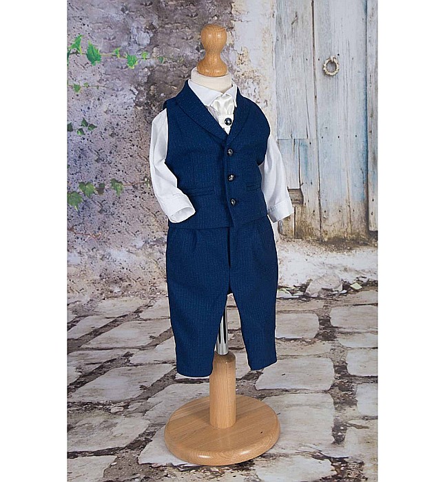 Costum botez baiat vara albastru ANDREW, 6 piese [2]