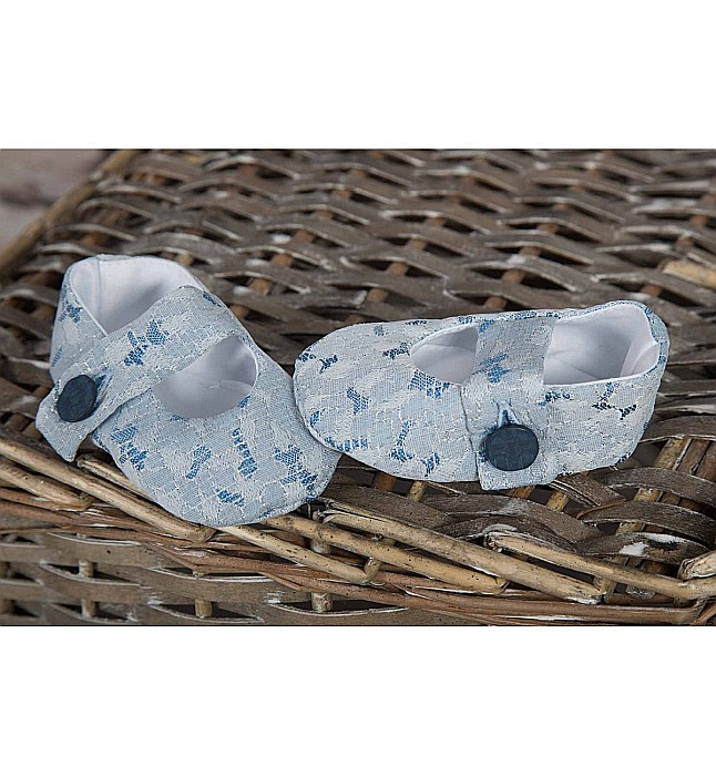 Costum botez baiat vara din stofa bleu, Blue Sky [2]
