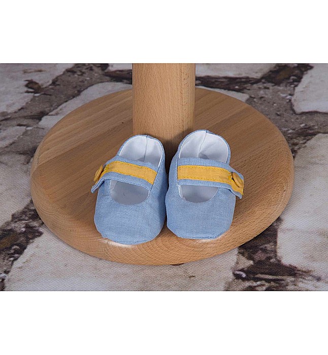 Costum botez baieti de vara din in bleu racoros BRACES, 6 piese [5]