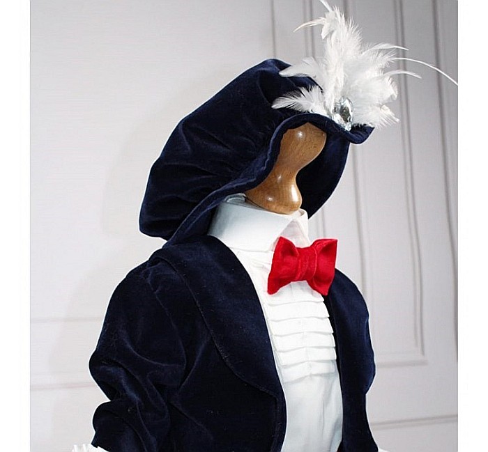 Costum botez baieti Micul Print din catifea 6 piese [2]