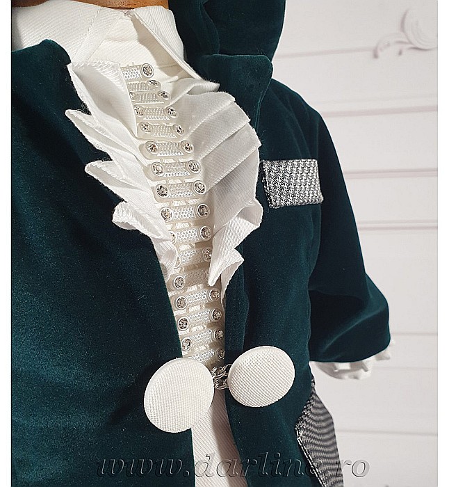 Costum botez baieti verde elegant catifea LOUIS [3]