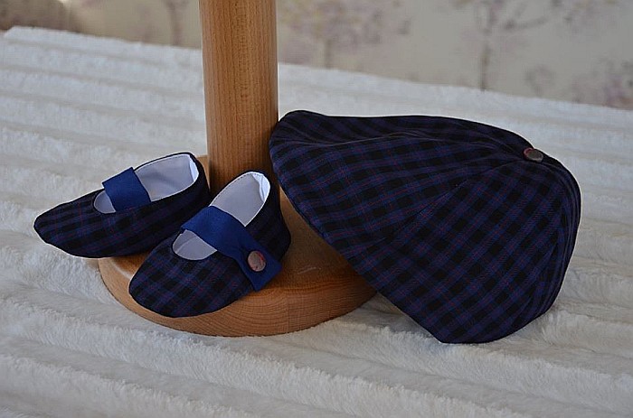 Costum de botez baiat din stofa subtire de vara JUSTIN, 5 piese [3]