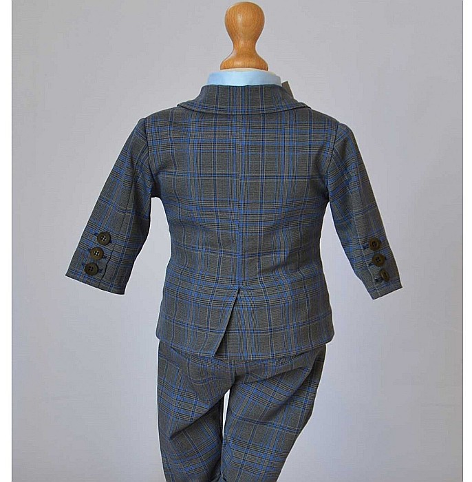 Costum de botez baiat elegant Alfonso din stofa, croiala moderna, 7piese [3]