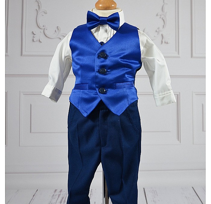 Costum de Botez baiat toamna-iarna Walther din stofa, 7 piese [3]