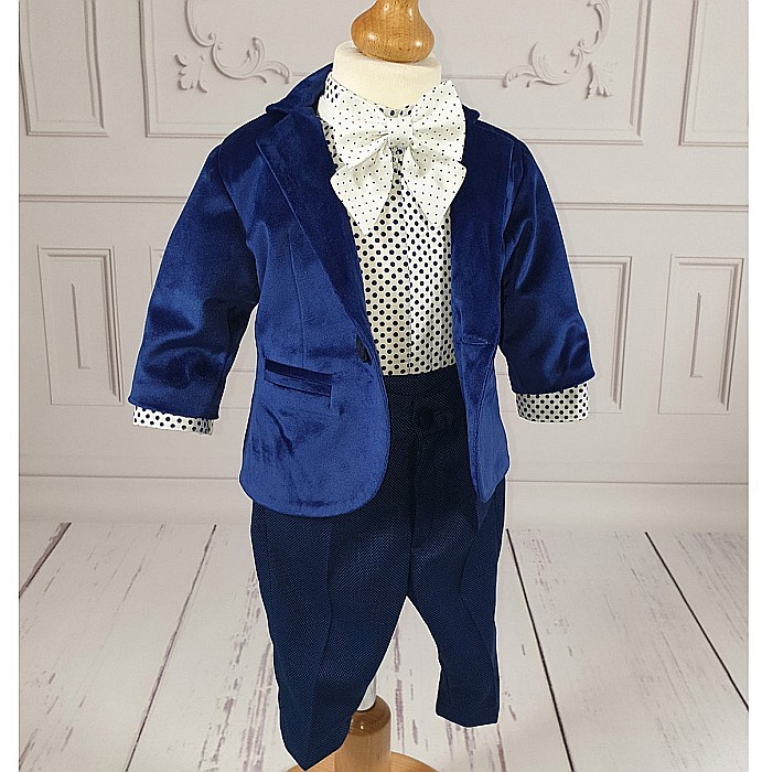 Costum de Botez baieti Gerald din catifea, 4 piese [2]