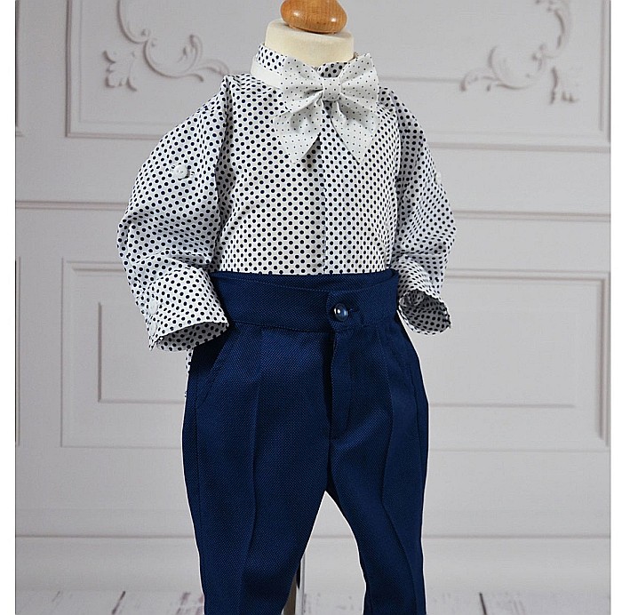 Costum de Botez baieti Gerald din catifea, 4 piese [4]