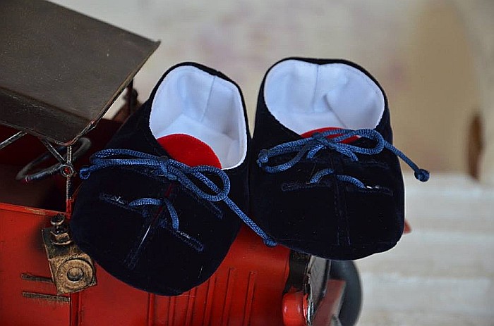 Costum de botez baieti toamna-iarna Navy Jacket catifea bleumarin, 6 piese [2]