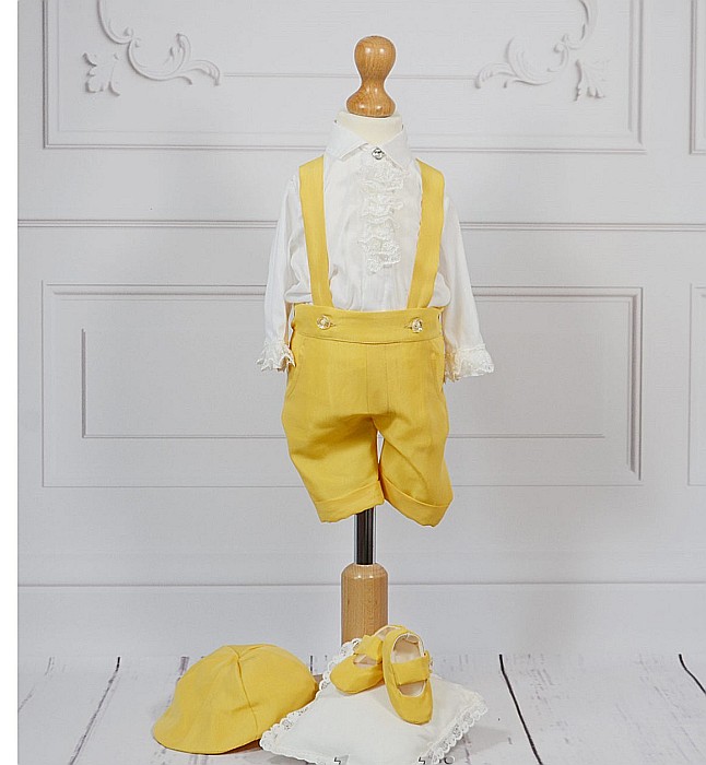 Costum de botez galben de vara baieti, Amadeo [3]