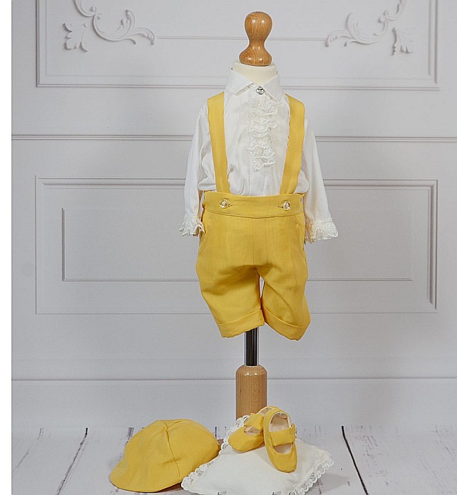 Costum de botez galben de vara baieti, Amadeo [5]