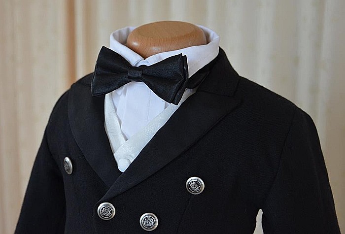 Costumas botez baieti elegant Petit Concert stofa neagra, 6 piese, dvb07 [3]