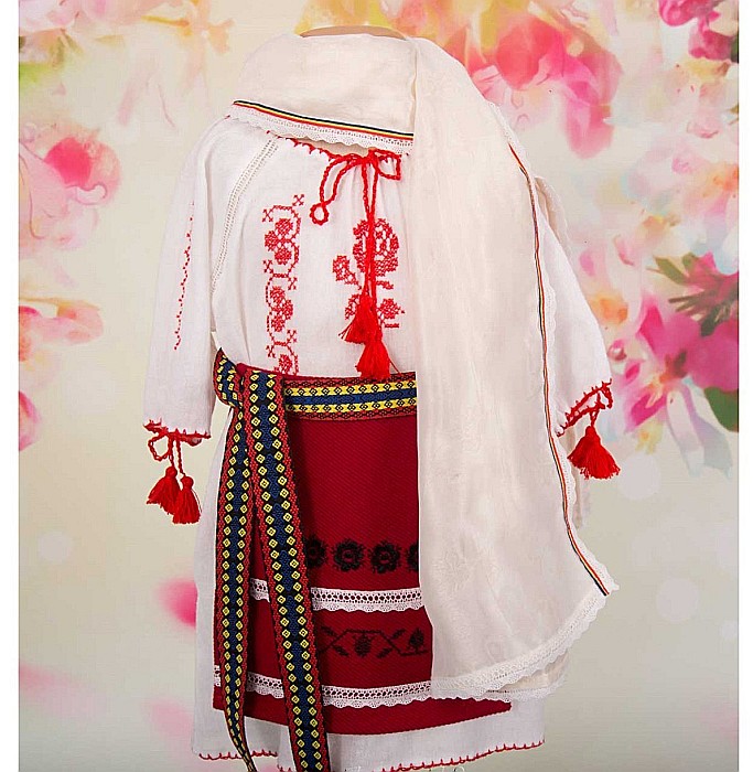 Costumas botez popular traditional romanesc fetite cu lumanare DOINA, 5 piese [2]