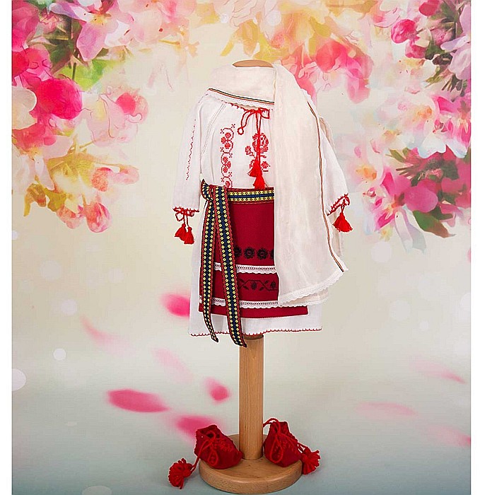 Costumas botez popular traditional romanesc fetite cu lumanare DOINA, 5 piese [5]