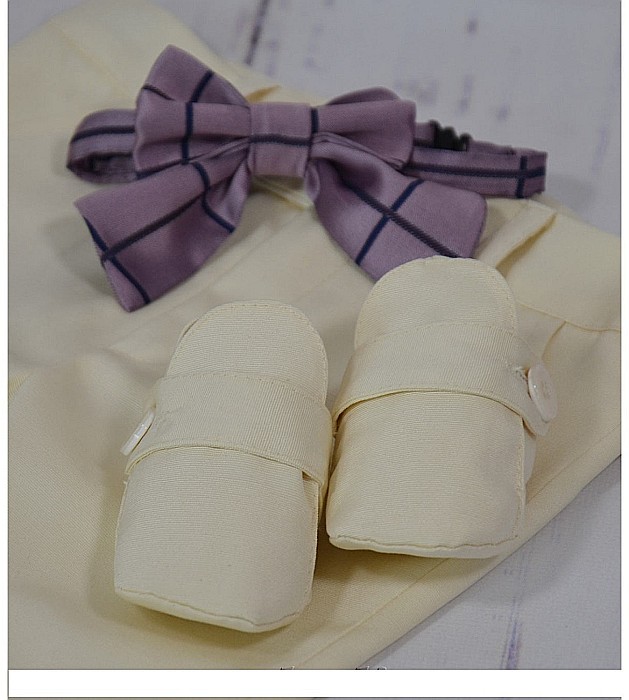 Costume botez baiat - Costum botez baiat vara bej deschis CALAIS, camasa body, 5 piese [3]