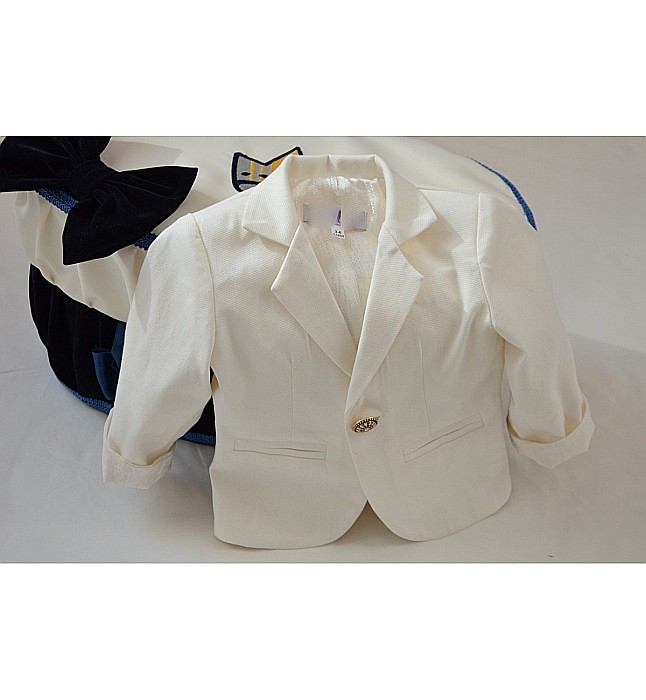 Costume de botez alb de vara baiat White Boy [3]