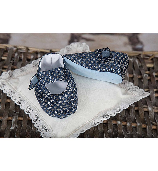 Costume de botez vara baiat cu bumbac albastru VICTOR 6 piese [3]