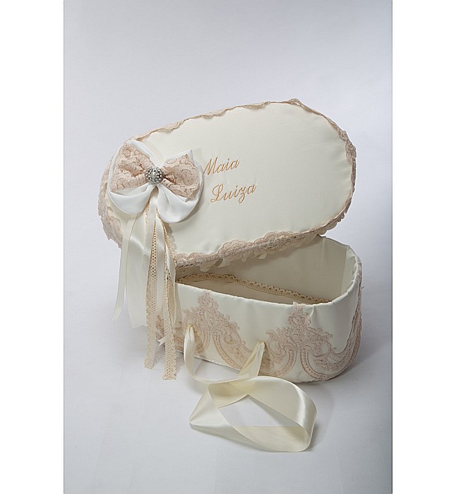 Cufar-cutie pentru trusou botez BEIGE [3]