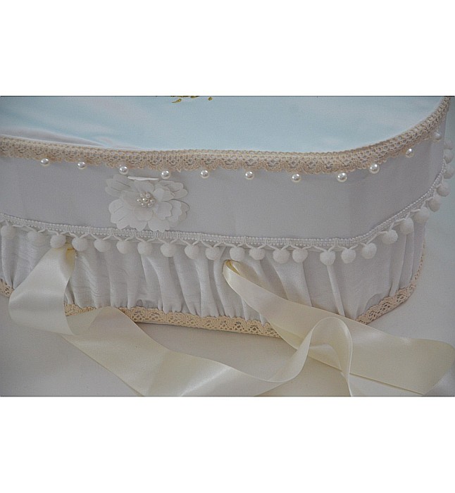 Cufar-cutie pentru trusou de botez bej fetite, PERLUTE [3]