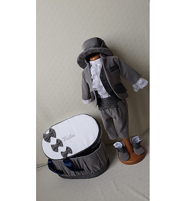 Cufar pentru trusou botez baiat GRAY [2]