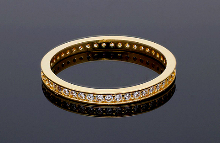 Inel de aur 14k bijuterii dama verigheta tennis R10 [3]