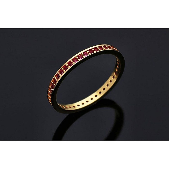 Inel de aur 14k bijuterii dama verigheta tennis rubin R12 [3]